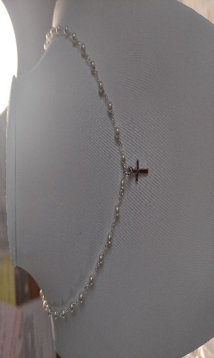 Pin  Silver  Cruz O V.M Con Perla