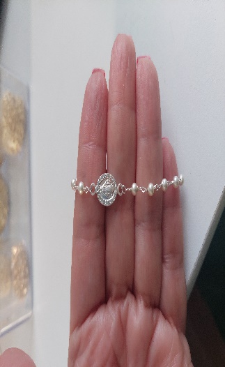 Collar De S Virgen Milagrosa Engastada Extragrande Con Perla