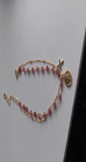 Cadena Con Virgen Milagrosa Engastada Con  Mediana Con Circonia