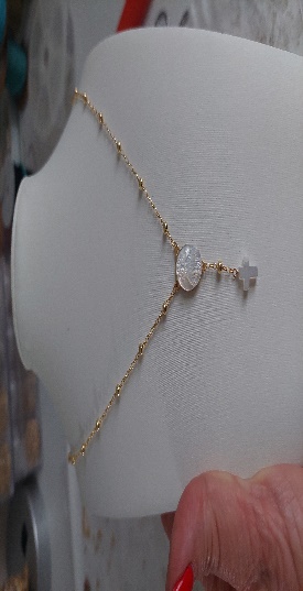 Cadena Con Virgen Milagrosa Engastada Con S Extra Grande Con Perla