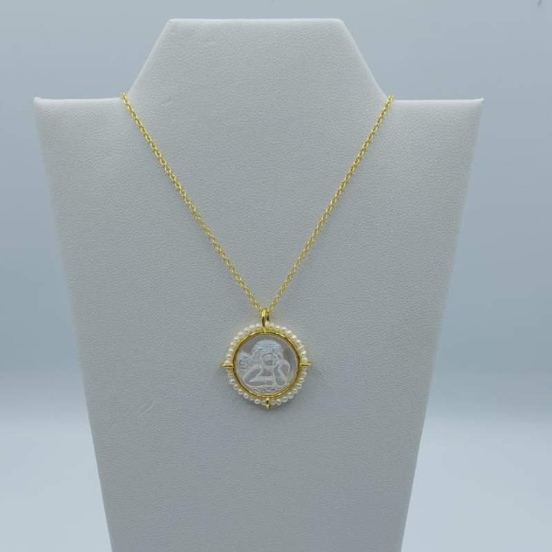 Cadena  Angel De La Guarda Alrededor S 15Mm Con Perla