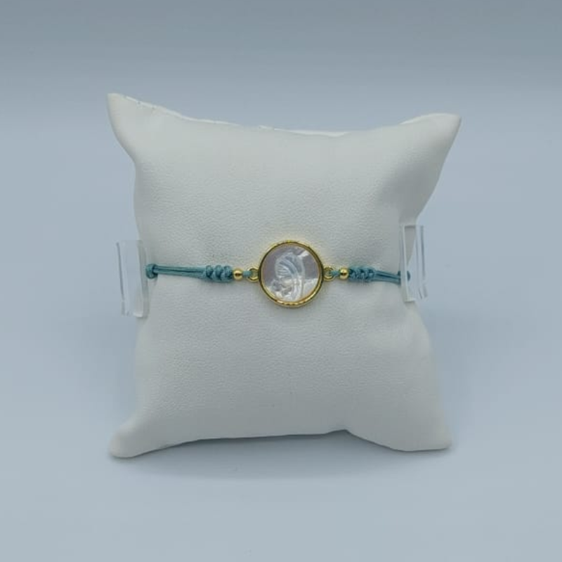 Pulsera Hilo Celeste  Virgen Nina Nacar