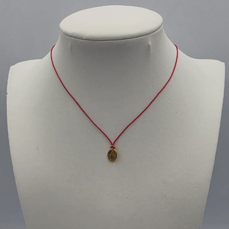 Hilo rojo, medalla V.Milagrosa mini dorado