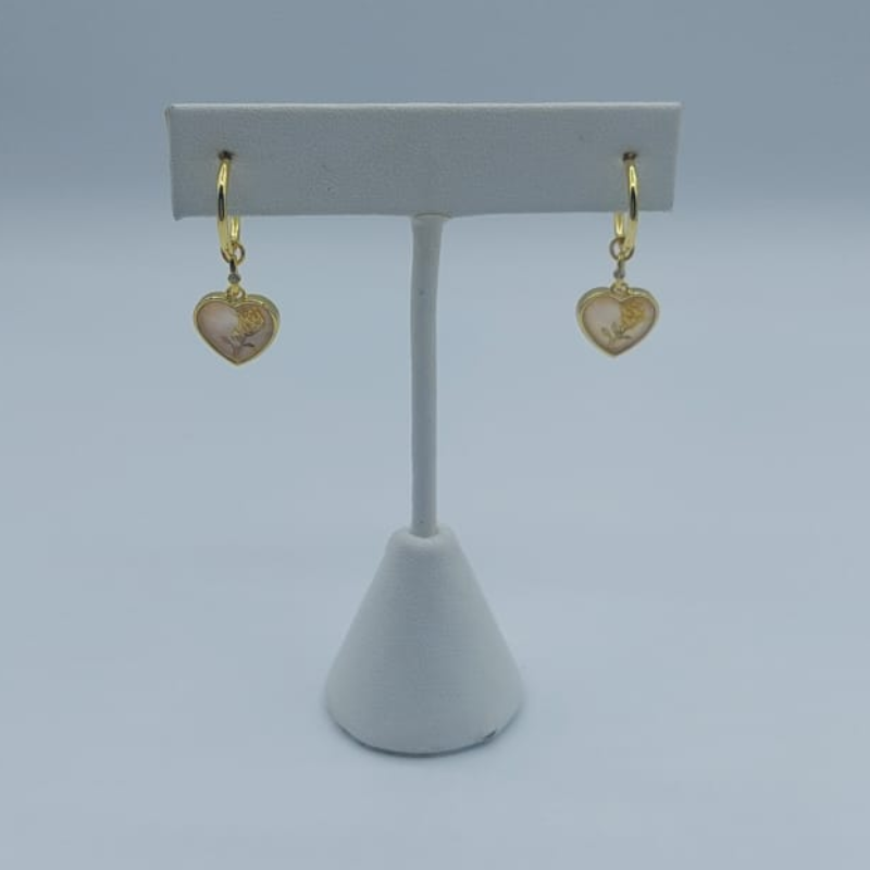 Argollas Corazon Transparente Flor
