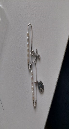 Collar   Cruz Plane Peq Con Perla