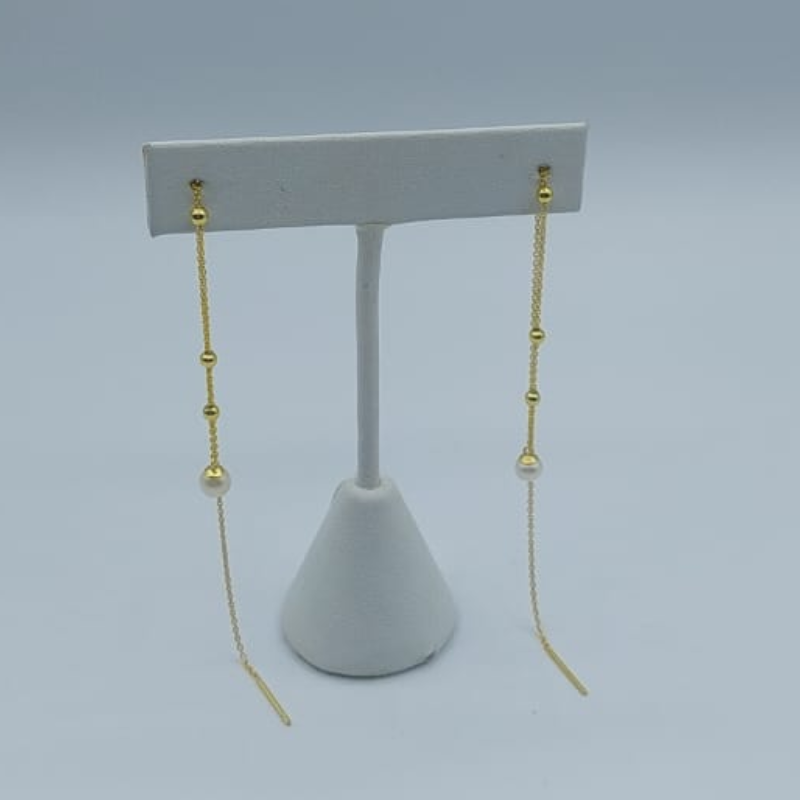 Zarcillo  Cadena Con Perla