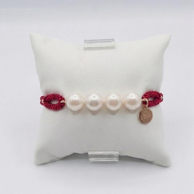 Pulsera Hilo Rojo, Perlas Juntas