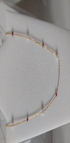 Collar De Cristales Vinotinto Con 1 Con Perla