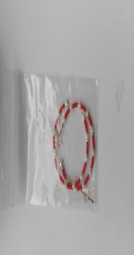 Collar De Cristal Azul Con 1 Con Perla