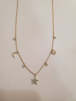 Collar  Mano De Hamsen Circon, Ojito