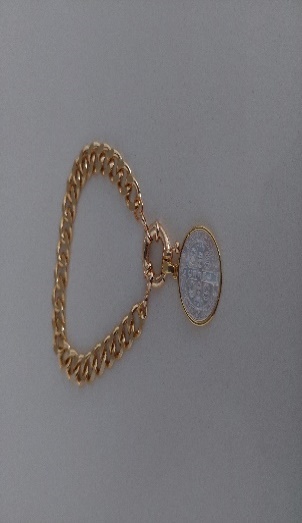 Collar Cristal Negro   Rectangular Con Perla