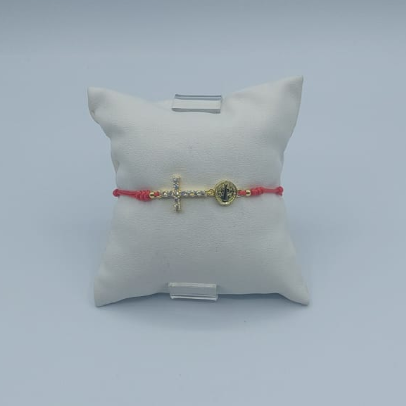 Pulsera Hilo Rojo Cruz Y San Benito