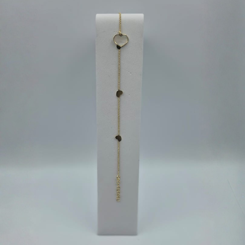 Pulsera dije corazon nacar y plane