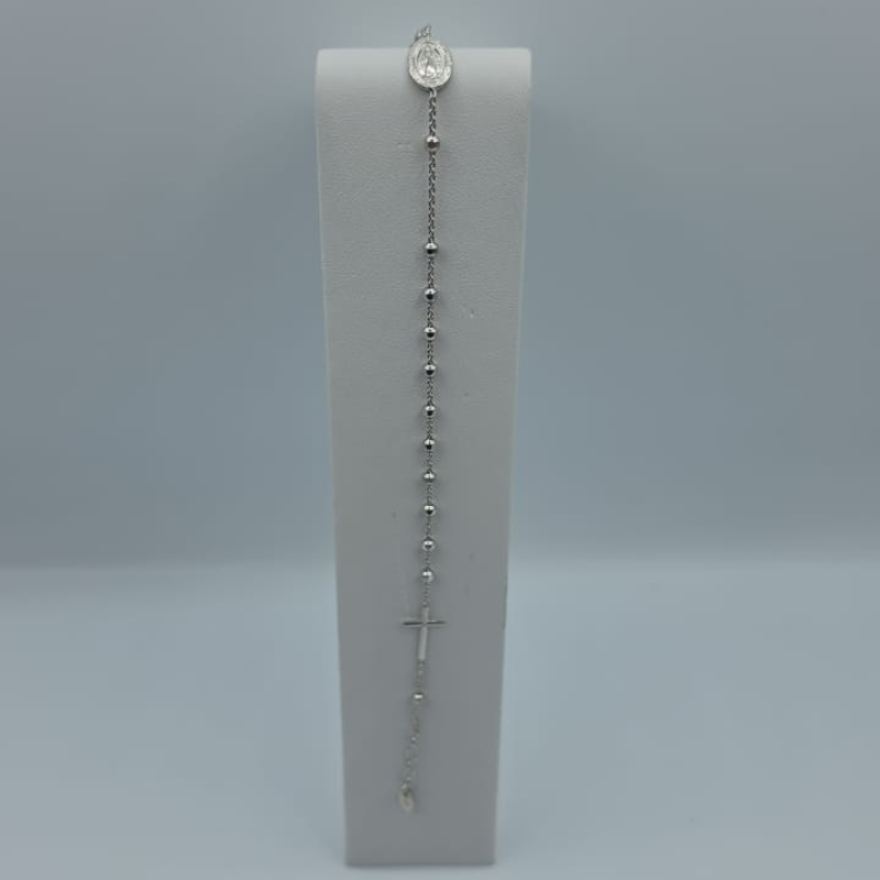 Pulsera rosario V.Milagrosa, cruz plateada