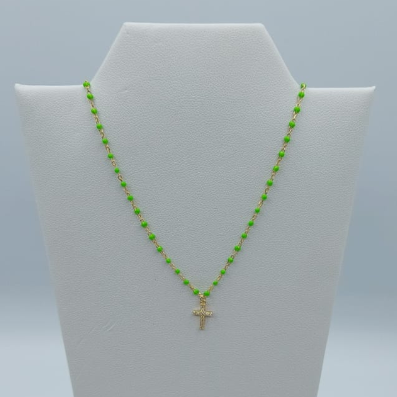 Collar Enamel Verde Sencillo