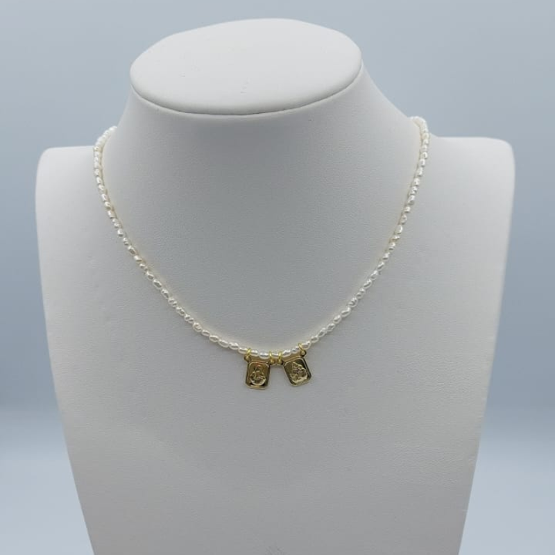 Collar  Arroz Plane S Escapularios Con Perla