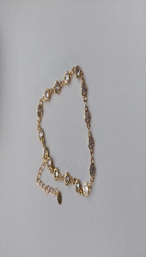 Pulsera Cadena Rolo  Cruz Con Perla