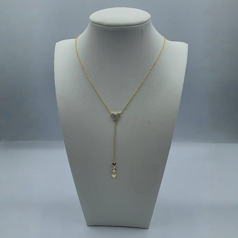 Cadena Tipo Corbata Corazon Circon 3 Corazon Plane