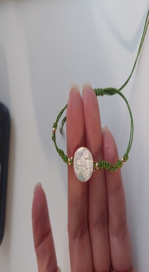 Pulsera Cadena Virgen Milagrosa Cuadrada Mini