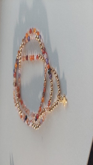 Pulsera Seda Negra  Virgen Milagrosa Dorada