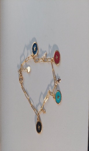 Cadena  Cruz  Medana Con Perla
