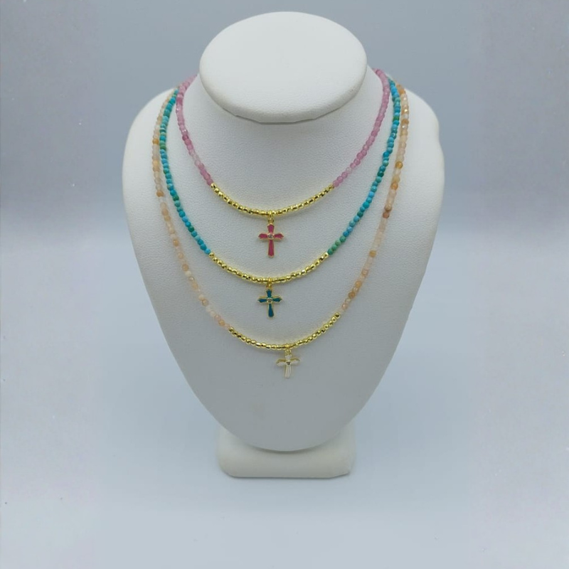 Collar Turquesa  C Turquesa,Pinkturbaline,Sunstone