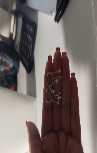 Collar Balin Dorado Cruz Roja