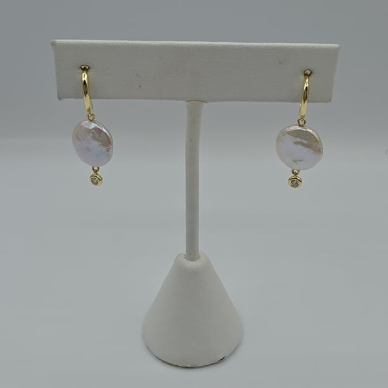 Argollas  Chata Y Cristal Con Perla