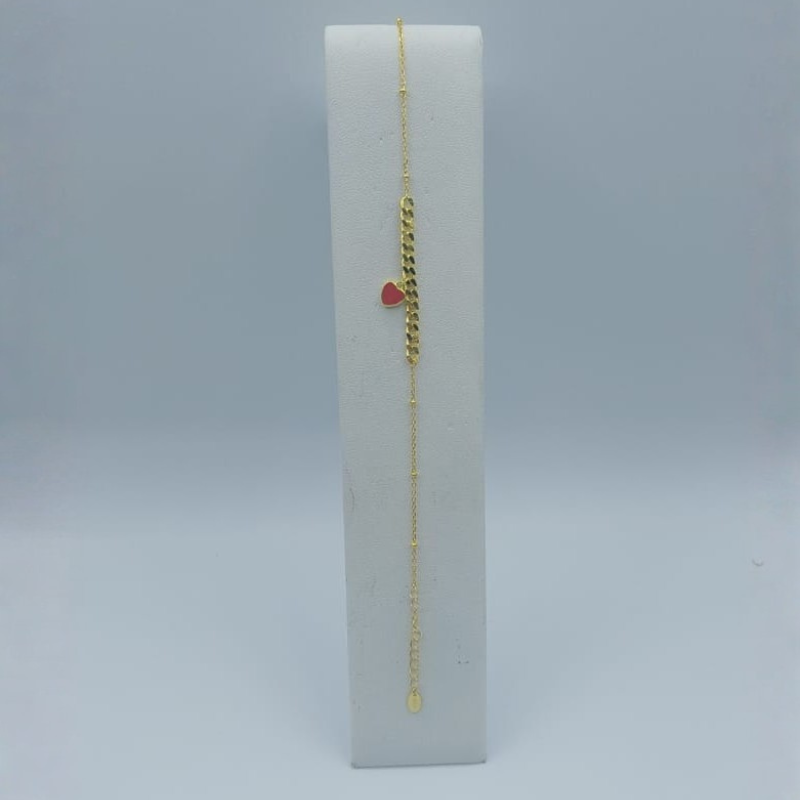Pulsera Rolo Y Cub  Corazon