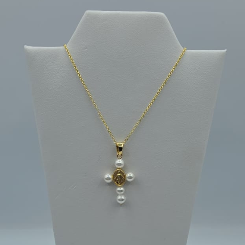 Cadena dije cruz petla y Virgen Milagrosa