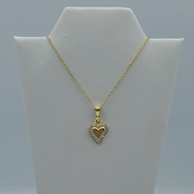 Cadena dije corazon de Jesus dorado