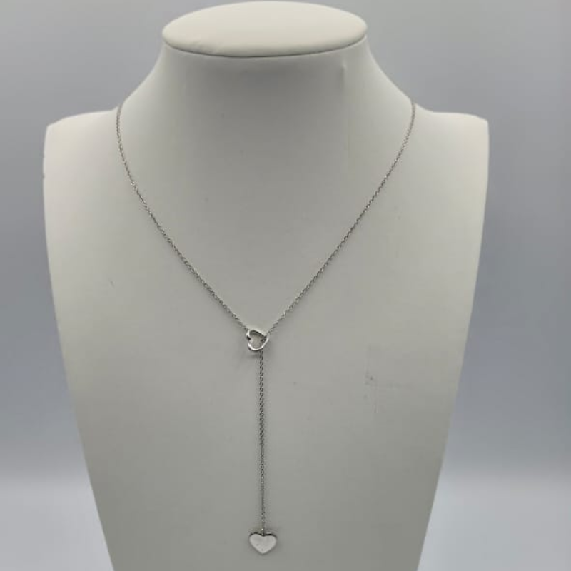 Cadena ajustable corazones plateados